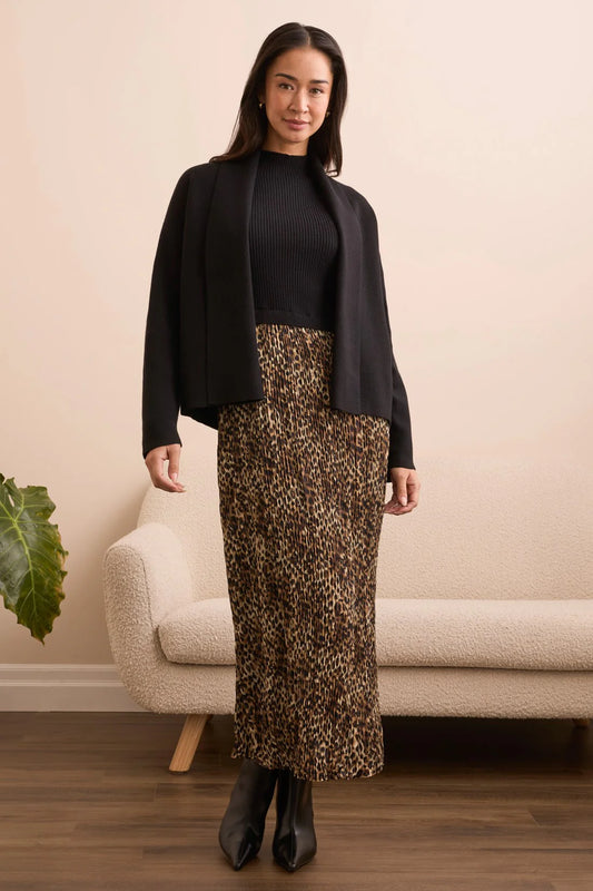 DOUBLE KNIT SHAWL COLLAR COATIGAN