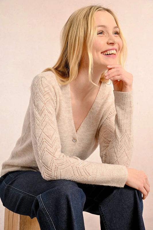 OPENWORK KNIT CARDIGAN