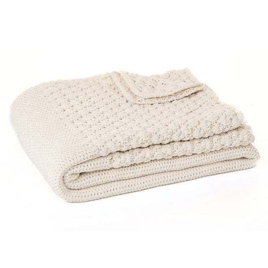 BASKET CHENILLE THROW-IVORY