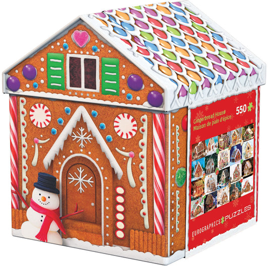 Puzzle-Gingerbread House Tin