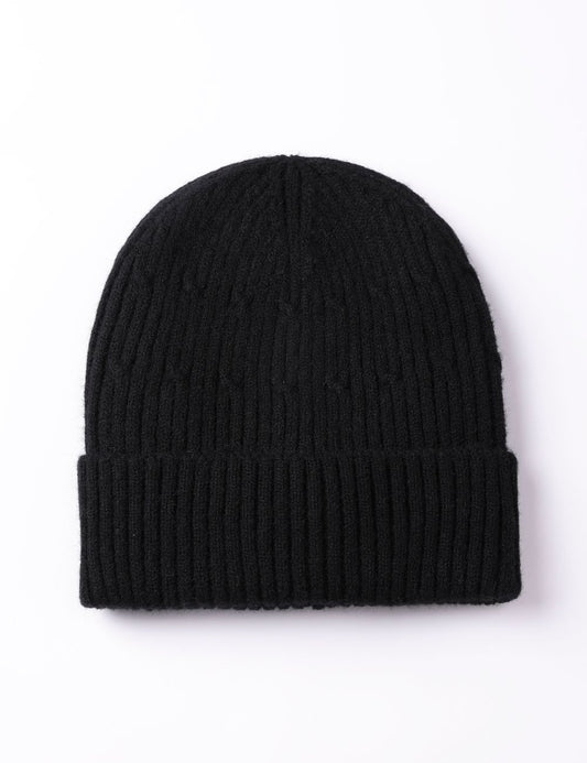 Fleeced Beanie-Black