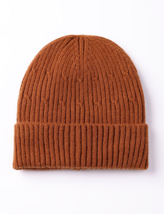 Fleeced Beanie-Rust
