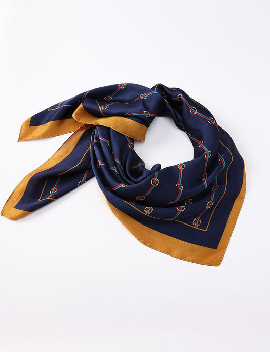 Square Scarf-Navy