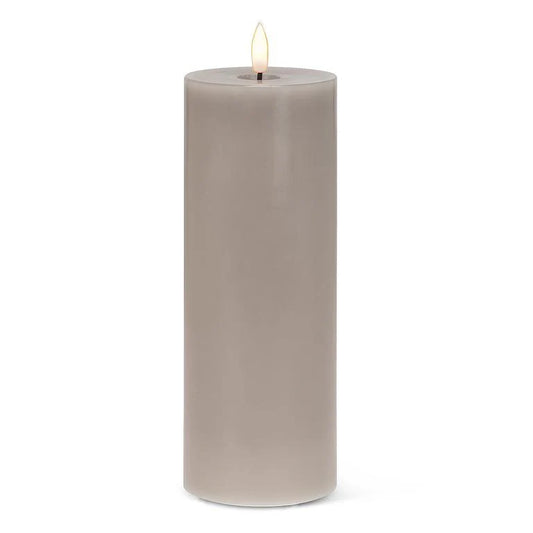Luxlite Battery Operated candle-3”x8” Grey