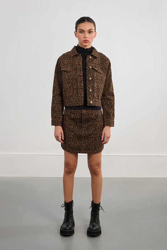 Leopard Denim Jacket