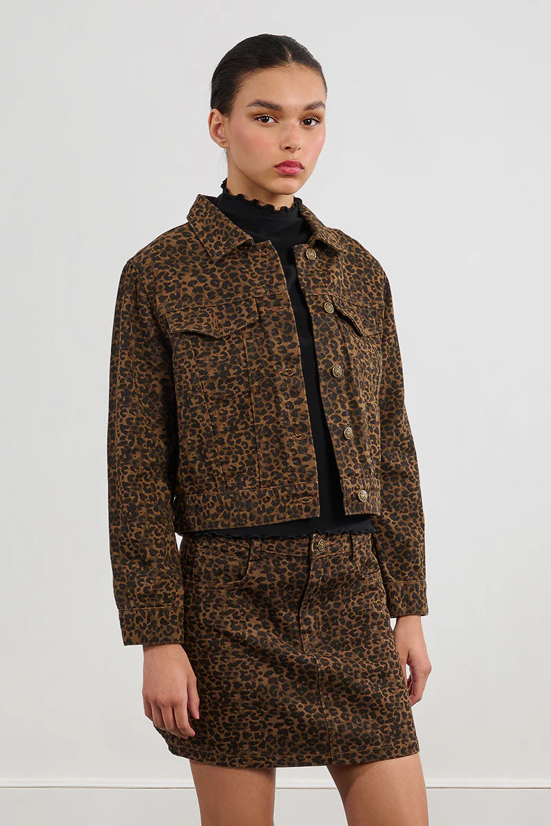 Leopard Denim Jacket