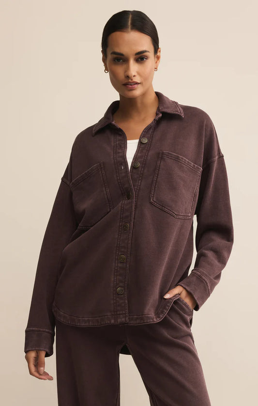 ALL DAY KNIT JACKET- CHOCOLATE CHERRY