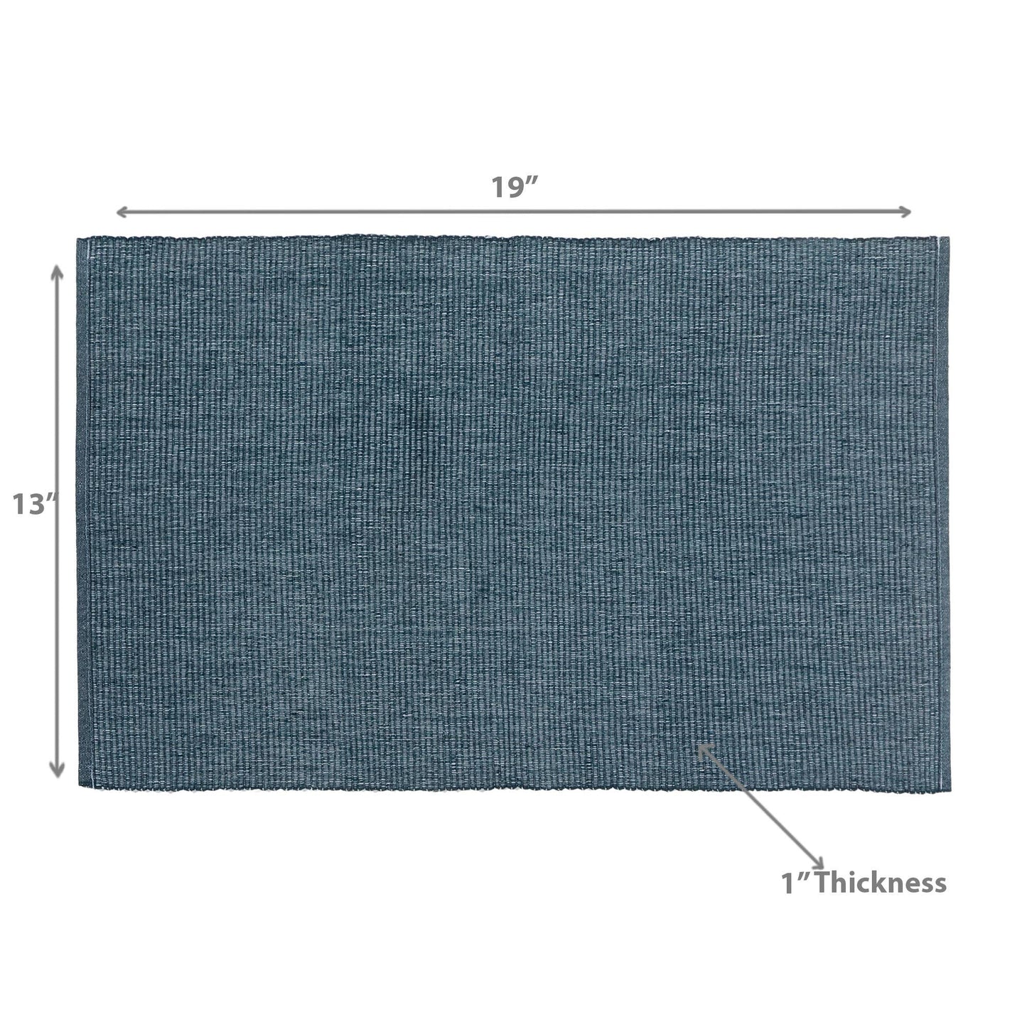 Set of 4 Chambray Ribbed Placemat-Denim Blue